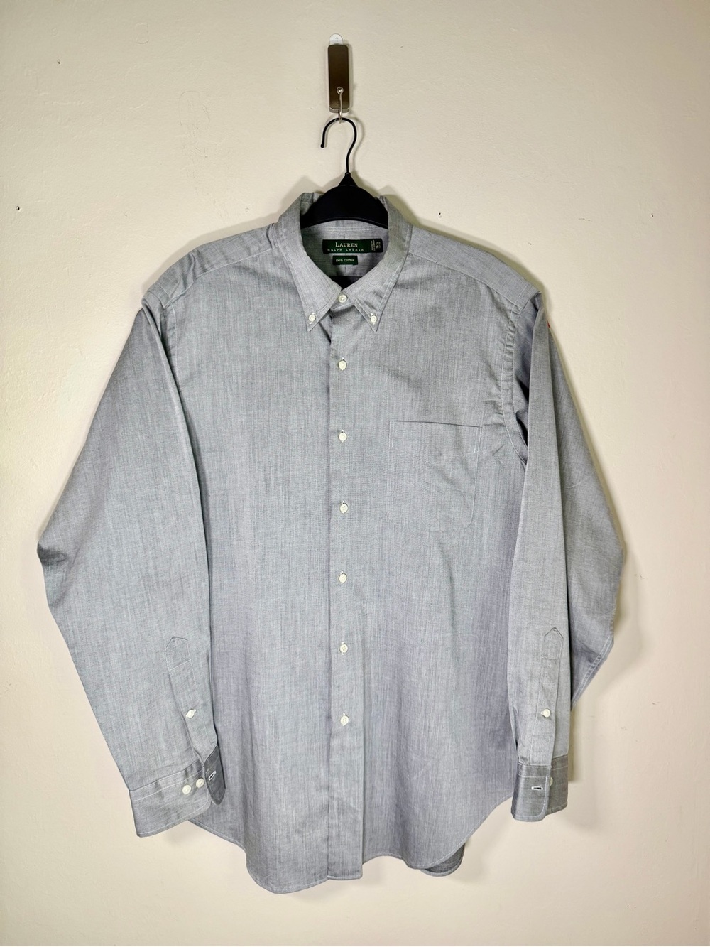 Lauren Ralph Lauren Gray Button-Down Dress Shirt
